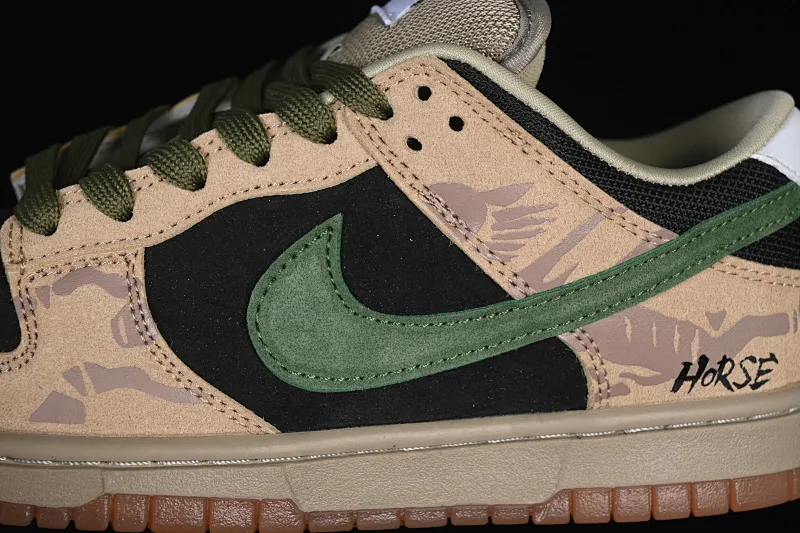 All Categories Nk SB Dunk Series Nk SB Dunk Low Low-top sneakers Nike SB Dunk Low Khaki black and green hook Low-top casual sneakers HJ0367-200